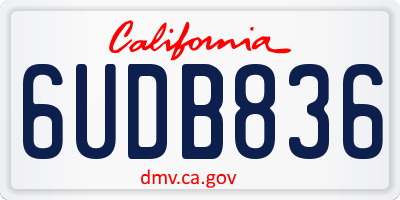 CA license plate 6UDB836