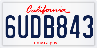 CA license plate 6UDB843