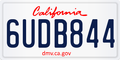CA license plate 6UDB844