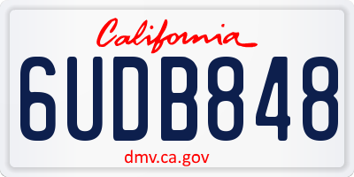 CA license plate 6UDB848