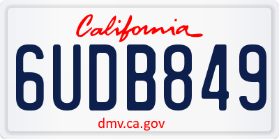CA license plate 6UDB849