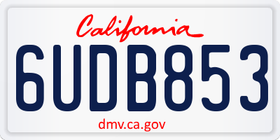 CA license plate 6UDB853