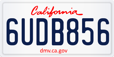 CA license plate 6UDB856