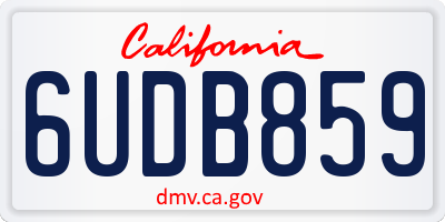 CA license plate 6UDB859