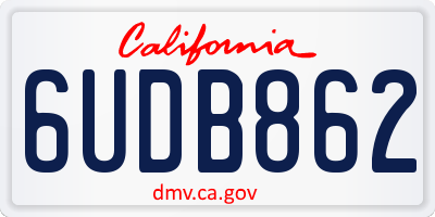 CA license plate 6UDB862