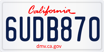 CA license plate 6UDB870
