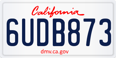 CA license plate 6UDB873