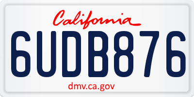 CA license plate 6UDB876