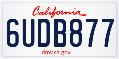CA license plate 6UDB877