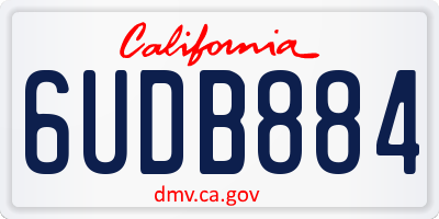 CA license plate 6UDB884