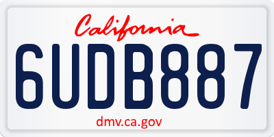 CA license plate 6UDB887
