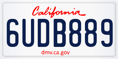 CA license plate 6UDB889