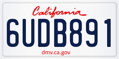 CA license plate 6UDB891
