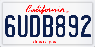 CA license plate 6UDB892