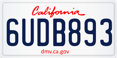 CA license plate 6UDB893