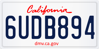 CA license plate 6UDB894