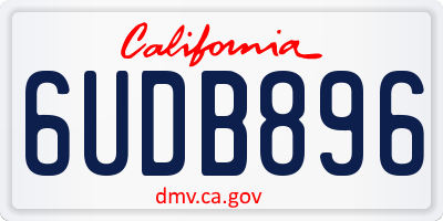 CA license plate 6UDB896