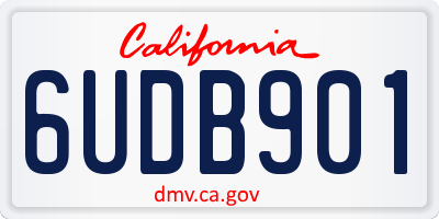 CA license plate 6UDB901
