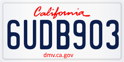 CA license plate 6UDB903