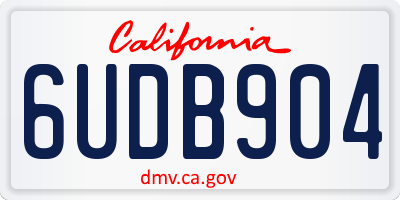 CA license plate 6UDB904