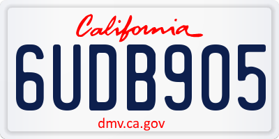 CA license plate 6UDB905