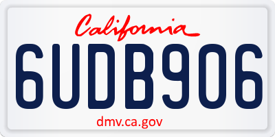 CA license plate 6UDB906