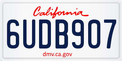 CA license plate 6UDB907