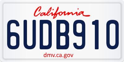 CA license plate 6UDB910