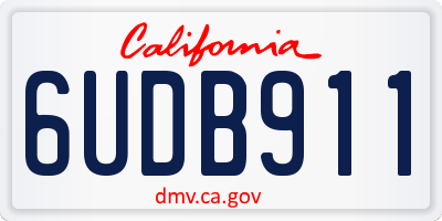 CA license plate 6UDB911