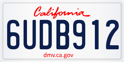 CA license plate 6UDB912