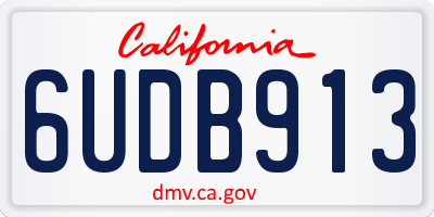 CA license plate 6UDB913