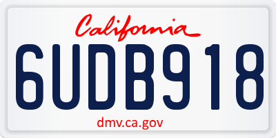CA license plate 6UDB918