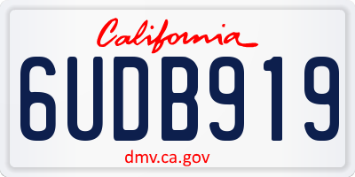 CA license plate 6UDB919