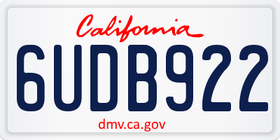 CA license plate 6UDB922