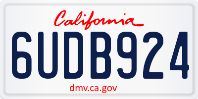 CA license plate 6UDB924