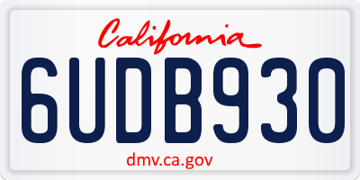 CA license plate 6UDB930