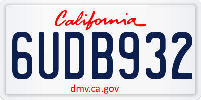 CA license plate 6UDB932