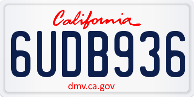 CA license plate 6UDB936
