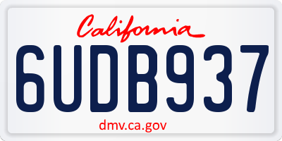 CA license plate 6UDB937