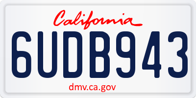 CA license plate 6UDB943