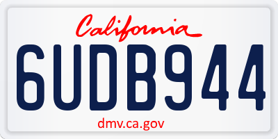 CA license plate 6UDB944