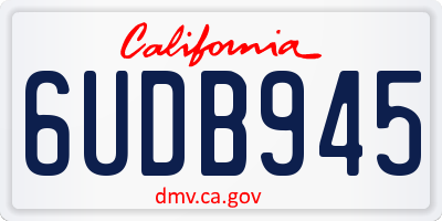 CA license plate 6UDB945