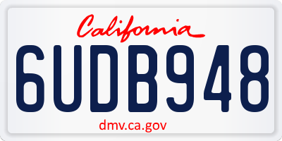 CA license plate 6UDB948