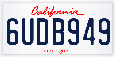 CA license plate 6UDB949
