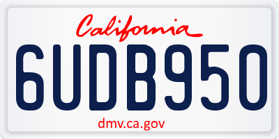 CA license plate 6UDB950