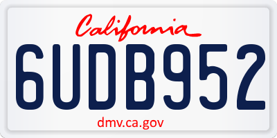 CA license plate 6UDB952