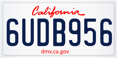 CA license plate 6UDB956