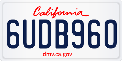 CA license plate 6UDB960