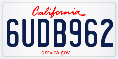 CA license plate 6UDB962