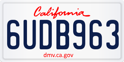 CA license plate 6UDB963